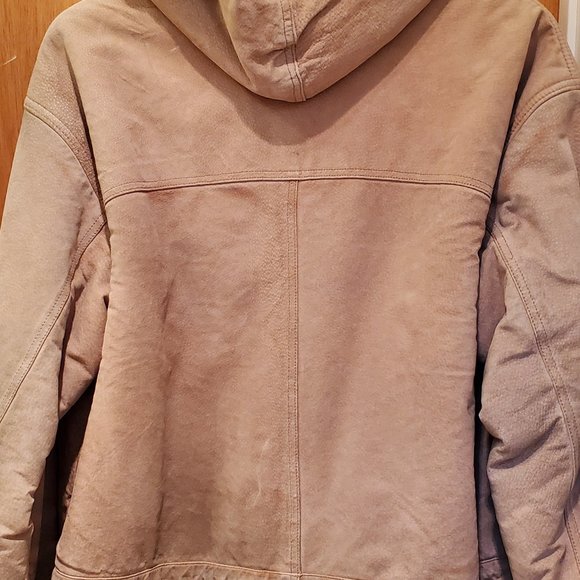Gallery Lined Leather Coat with Hood - Picture 6 of 13